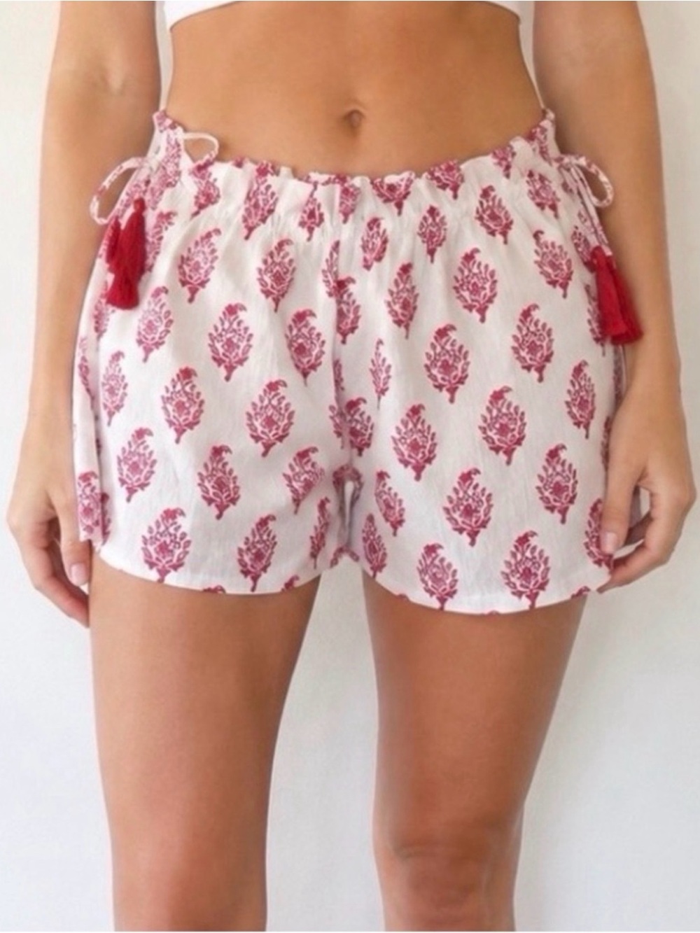 Roller Rabbit x Target White Shorts with Pink Floral Motif